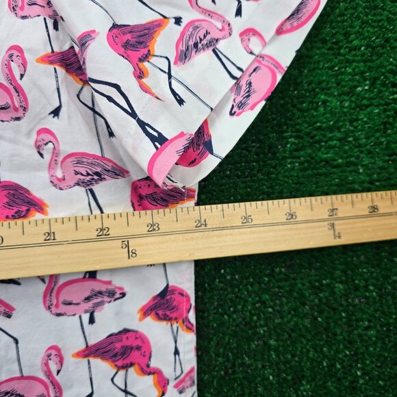Bonobos Shirt Mens XL Pink White Button‎ Up Short Sleeve Flamingos AOP Preppy - Picture 3 of 7